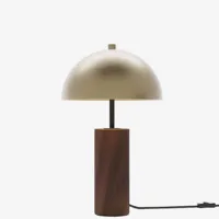 lampe à poser en métal or effet bois rousseau