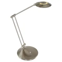 lampe de bureau à led acier brossé, plastique mat