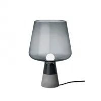 lampe à poser - leimu h 30 diffuseur verre, base béton gris