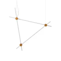 suspension - eitie triangle vertical 170 joints ronds rouge et or