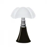 lampe à poser - pipistrello base en acier inox, diffuseur en méthacrylate diam 55cm x h 66-86cm marron foncé