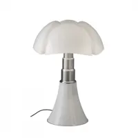 lampe à poser - pipistrello blanc base en acier inox, diffuseur en méthacrylate diam 55cm x h 66-86cm