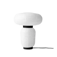 lampe à poser - formakami jh18 blanc papier, chêne teinté noir ø 38 x h 50 cm