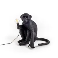 lampe à poser - monkey outdoor sitting noir résine
