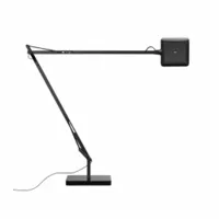lampe de bureau - kelvin led base aluminium, abs 2 bras 46,7cm et 56,5cm,  diffuseur 10 x 10cm,  base 16,6 x 16,6cm noir