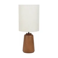 lampe en bois massif et en tissu blanc 74,5 cm mokuzaï - market set