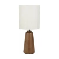lampe en bois massif et en tissu blanc 93 cm mokuzaï - market set
