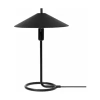 lampe de table noire abat-jour rond filo - ferm living
