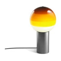 lampe de bureau en métal et verre soufflé ambré et gris dipping - marset