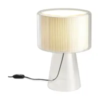 lampe de bureau en verre soufflé blanc 41cm mercer - marset