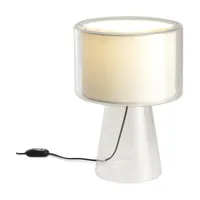 lampe de bureau en verre soufflé beige 53cm mercer - marset
