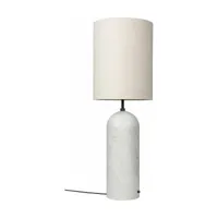 lampe beige base blanche en marbre xl gravity - gubi