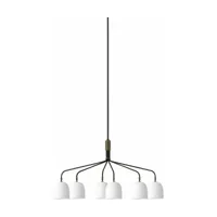 lustre à 6 bras blanc base noire 16 cm howard chandelier - gubi