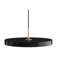 lampe pendante led noire avec détails en laiton asteria - umage