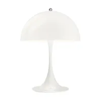 lampe de table en plastique acrylique opale blanc 40 x 55 cm panthella - louis poulse