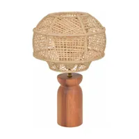 lampe en bois et raphia naturel 43 cm odyssée - market set