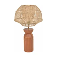 lampe en bois et raphia naturel 63 cm odyssée - market set