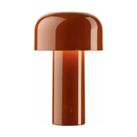 lampe de table rechargeable design rouge brique bellhop - flos