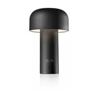 lampe de table rechargeable design noir mat bellhop - flos