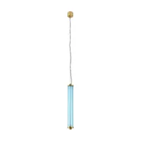 suspension verticale en verre aigue-marine 67 cm tiffany - elements lighting