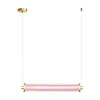 suspension horizontale en verre rose spinelle 83,5 cm tiffany - elements lighting