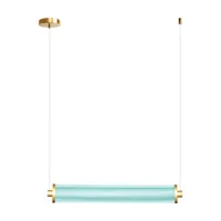 suspension horizontale en verre aigue-marine 83,5 cm tiffany - elements lighting