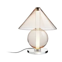 lampe de table en verre transparent ambré fragile - marset