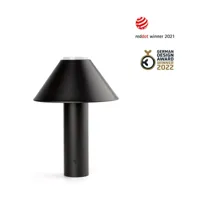 lampe sans fil en aluminium noir 17,5x24cm fuji - faro barcelona