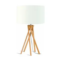 lampe de table en bambou blanc 59 cm kilimanjaro - good & mojo