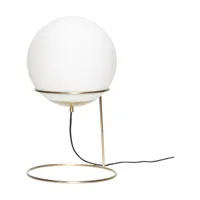 lampe à poser en verre blanc et métal doré 53 cm - hübsch
