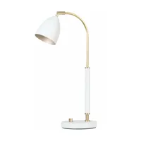 lampe à poser en laiton et métal blanc 50,7 x 9,8 cm deluxe - belid