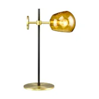 lampe de table noire et globe en verre ambre 46 x 18,5 cm olga - elements lighting