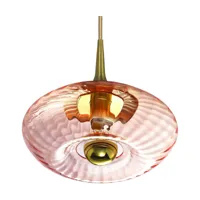suspension en verre rose spinelle grace - elements lighting