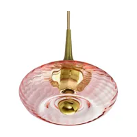 petite suspension en verre rose spinelle grace - elements lighting
