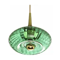 petite suspension en verre vert émeraude grace - elements lighting