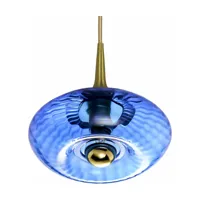 petite suspension en verre bleu saphir grace - elements lighting