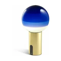 lampe sans fil bleue pied laiton dipping light - marset