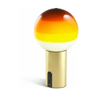 lampe sans fil ambrée pied laiton dipping light - marset